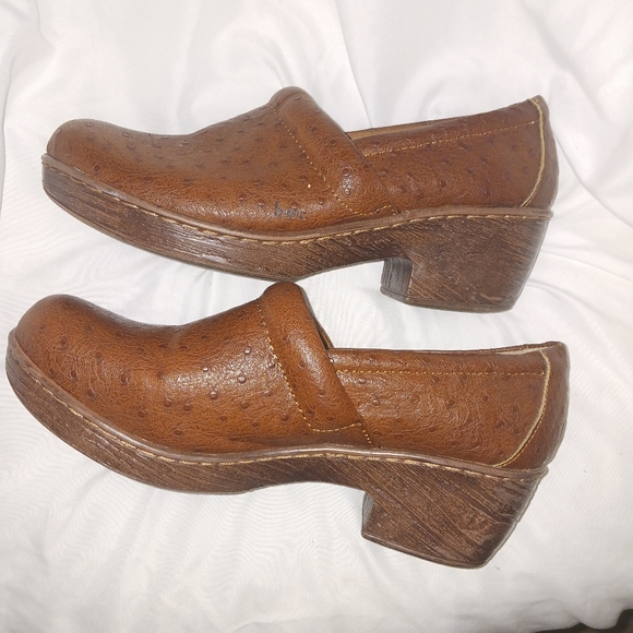 B.O.C. Born Concept Women's Clogs Nursing Shoe Brown Ostrich Sz. 9.5 - Picture 9 of 10